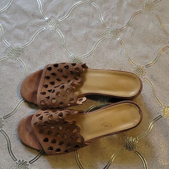 Coach and Four Rahel Antique rose dusty pink laser cut sandals - Picture 4 of 8